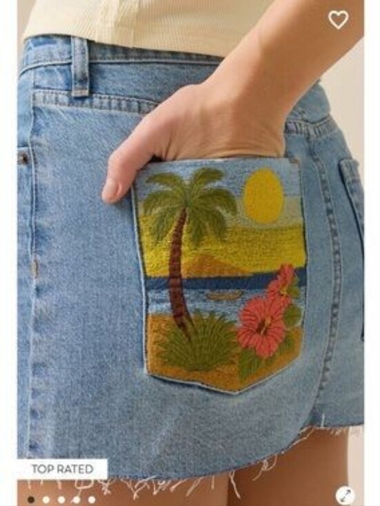 Altar'd State Dresses & Skirts - Altar'd State Charley Tropical Denim Skirt